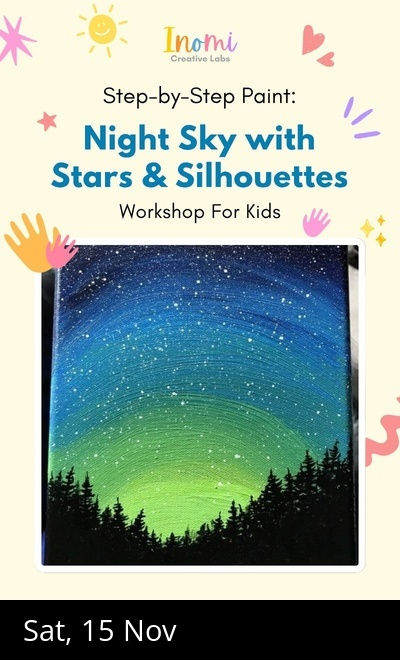 Paint Night Sky with Stars & Silhouettes